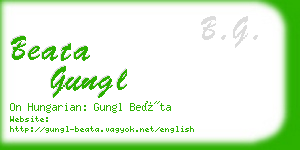 beata gungl business card